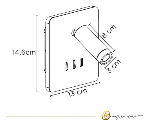 Luminária De Cabeceira Mobby Branco - 5w, Spot 3w, Usb