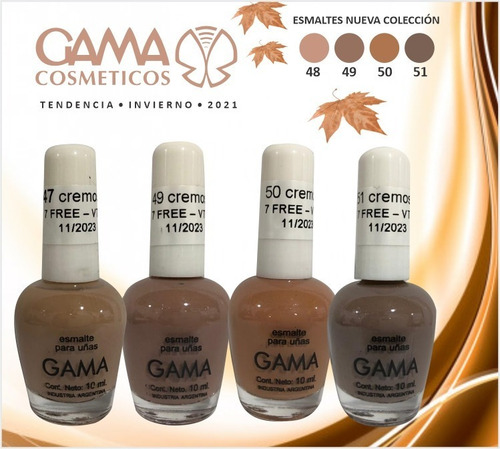 Imagen 2 de 3 de Esmalte Gama Cremosos Y Perlados X 3 Uni