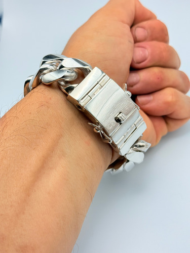 Pulseira Elos Cubanos Prata Maciça 925k Ou 950k