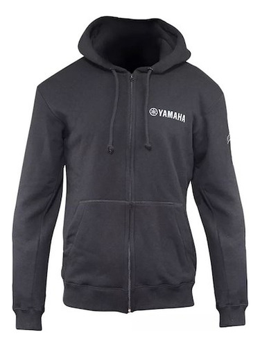 Campera Friza Con Capucha Y Cierre Estampa Yamaha Oficial