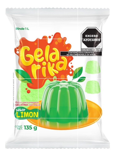 50 Piezas Gelarika Sabor Limon 135 Gramos