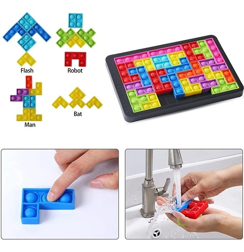 Juguetes Para Aliviar Tetris Jigsaw Puzzle Toys Pop Push It 