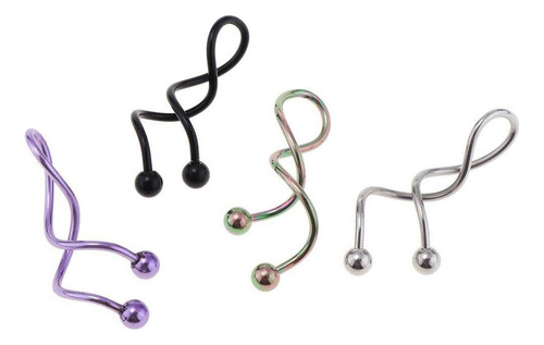 2x 4 Piezas De Material Acero Inoxidable Pulido 14g Anillos