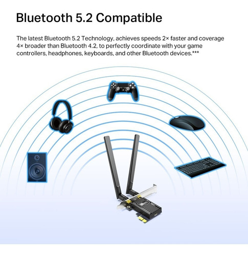 Imagen 5 de 6 de Adaptador De Red Tp Link Tx55e Pcie Bluetooth 5.2 + Wifi 6