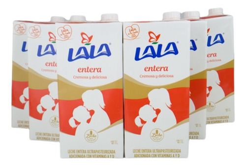 6pz Leche Lala Entera De 1lt Paquete De 6 - Sm