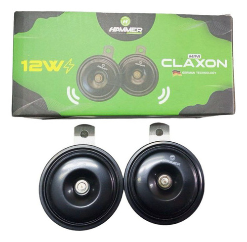 Juego De Claxon Mini Marca Hammer 12w Negro