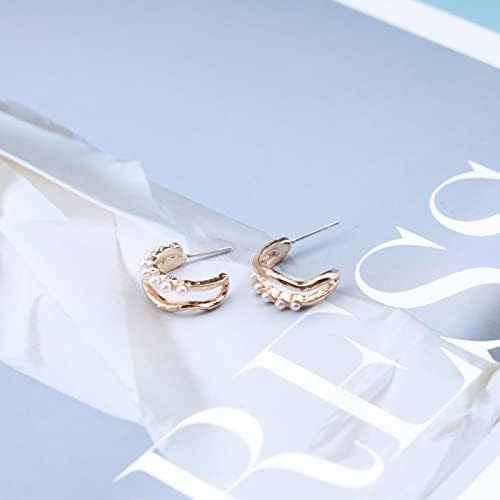 Aneneiceera Pendientes De Garra Boho Con Perlas Doradas, Pen