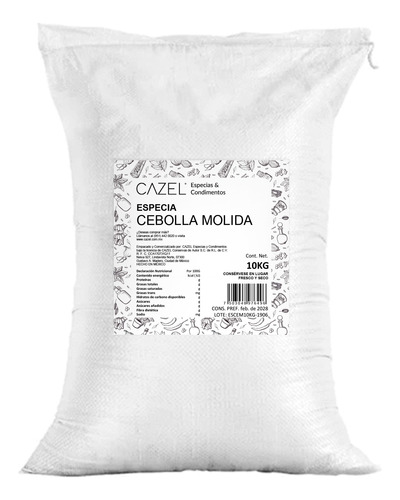 Saco De Cebolla Molida Concentrada Oaxaca 10kg