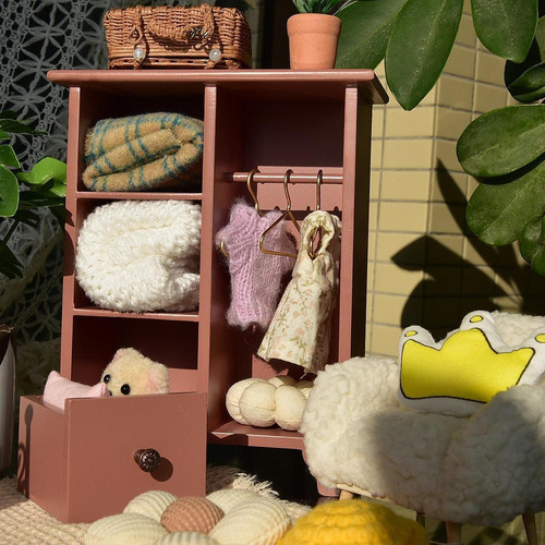 Organizador De Ropa 1:12, Mini Estante Para Ropa, Accesorios