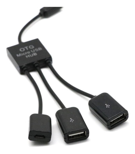 Adaptador De Cabo Usb 2.0 Otg 3 Em 1, Extensão Micro Hub