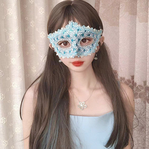 Lace Face Blue - Máscara Sensual De Princesa De Media Cara P