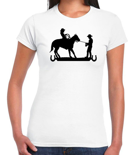 Camiseta Cowgirl Laçando Cowboy Camisa Country Personalizada