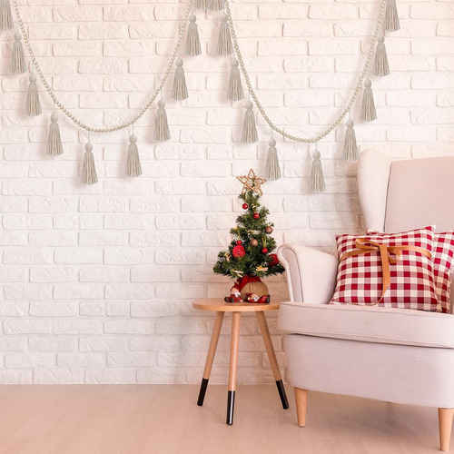 Guirnalda Bohemia De Madera Con Borlas De 3m Para Colgar En