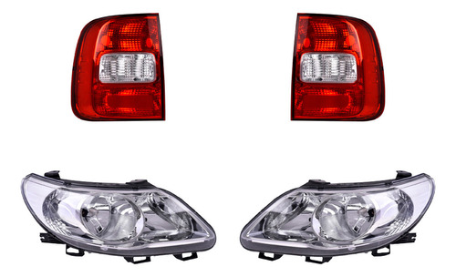 Calaveras S/foco + Faros Volkswagen Saveiro 2010/2013 Depo