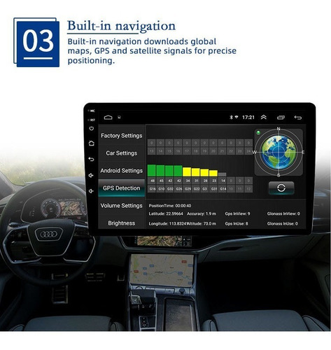 Imagen 6 de 10 de Estéreo Para Auto De 2 Din Con Wifi Gps Android Con Cámara