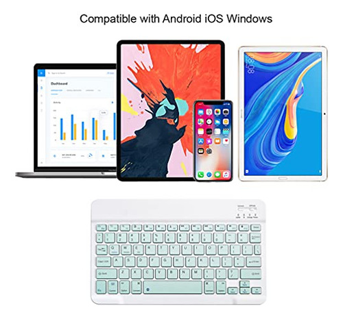 Teclado Bluetooth Acolarid Ultradelgado Recargable Verde