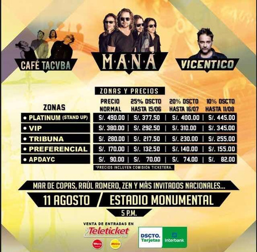 Imagen 2 de 3 de Entrada Vip Rock En Lima