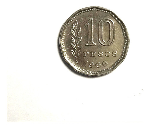 Monedas Argentinas: 10 Pesos 1966 Excelente