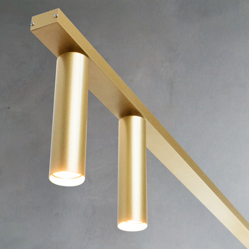 Lustre Pendente Moderno Turn Perfil Dourado 100cm Iluminação Sofisticada com LED Integrado