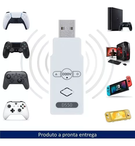 Adaptador Coov Ds50 Bluetooth Ps3 Ps4 Ps5 Nintendo Switch Pc