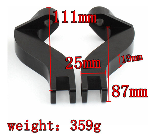 2 Uds Soporte De Clavijas De Pie De De Motocicleta, Negro