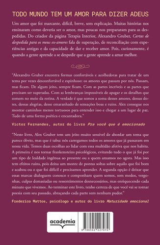 Cartas De Despedida Para Os Meus Examores, De Alexandro Gruber., Vol. 1. Editorial Academia, Capa Mole Em