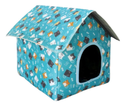 Abrigo Para Gatos De Rua Ao Ar Livre, Casa Para Cães Azul