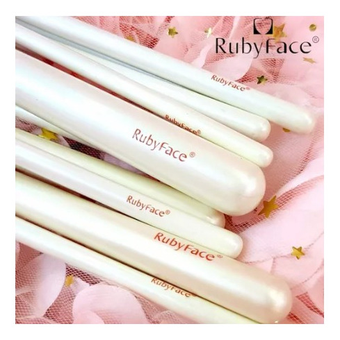 Rubyface® Set Brocha Maquillaje De 10 Piezas Con Cartera