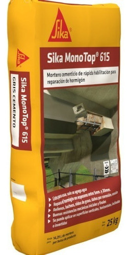 Sika Monotop 615 Mortero 25 Kg Reparacion Capa Gruesa Mm