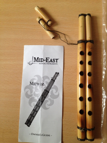 Flauta/oboe Doble Mijwiz Egipcio C/manual Importado Egipto