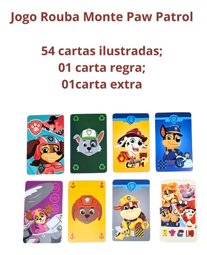 Super Kit Jogo Rouba Monte + Jogo Memória Patrulha Canina