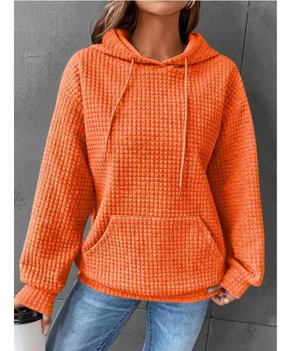 Color Sólido Cuello Redondo Manga Larga Sudadera Mujer