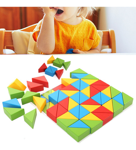 Bloques De Rompecabezas Triangulares De Madera Para Niños Pe