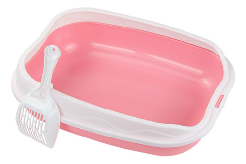 Cw Caja De Arena Para Gatos Semiabierta Para Mascotas, Rosa