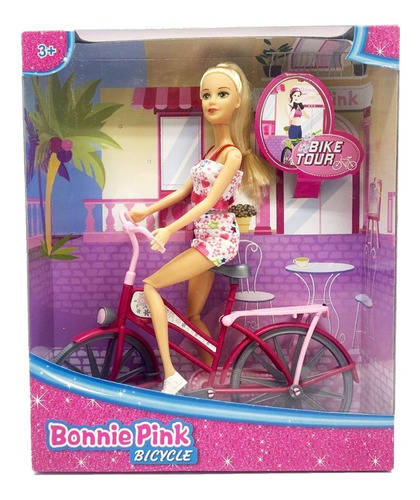 Imagen 2 de 6 de Muñeca Bicicleta Bonnie Pink Articulada Toy Cod B111 Bigshop