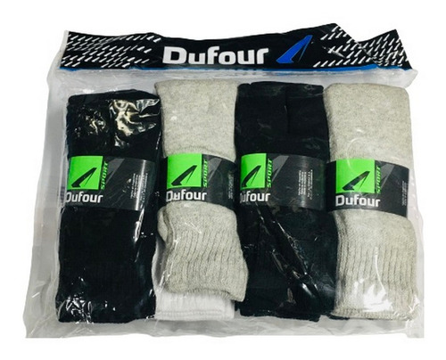 Imagen 2 de 5 de Media Dufour 3/4 Crew Tubo Con Toalla X12 Par Ar1 2100-3