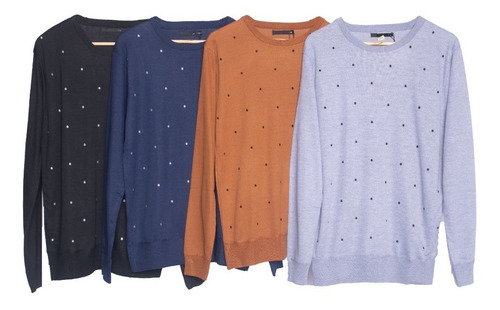 Imagen 2 de 8 de Sweaters Hombre Pullover Importado Liviano Bordado Excelente