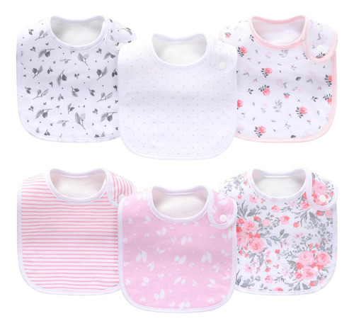Paquete De 6, Baberos De Bebé, Unisex, Suave Y Absorbente