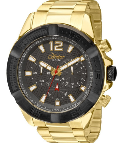 Relógio Condor Masculino Analógico Dourado Ou Prata Original