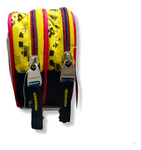 Lapicera Escolar Organizador Estuche Mario Bros Chenson Color Amarillo Liso