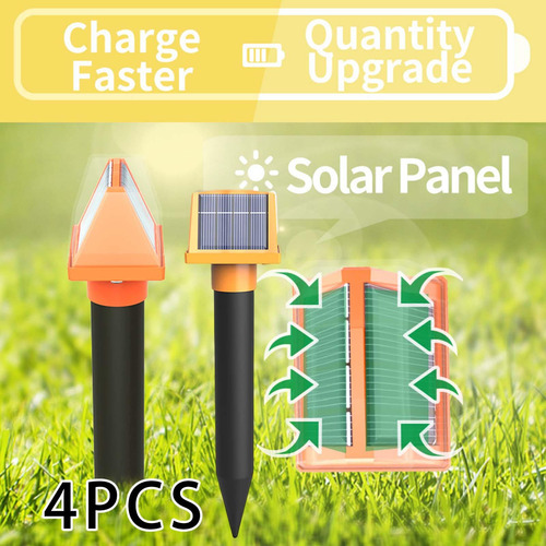 4 Piezas Repelente De Topos Con Energía Solar Estacas