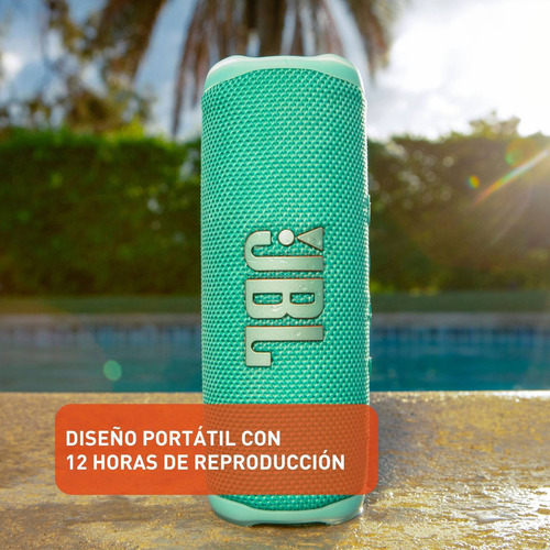 Bocina Portátil Jbl Flip 6 Bluetooth Aprueba De Agua Color Turquesa