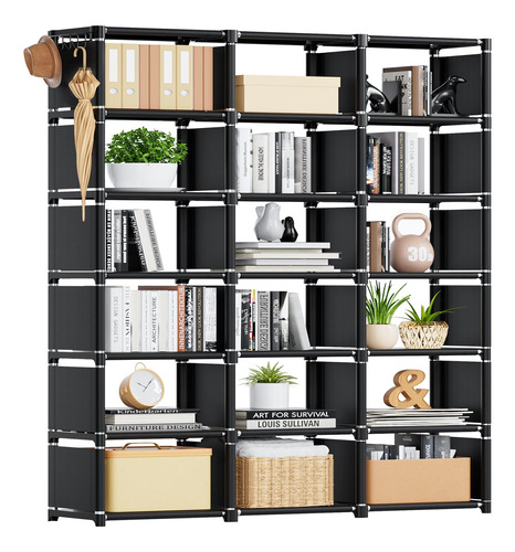 Mavivegue Bookshelf, 18 Cube Storage Organizer, Extra Large.