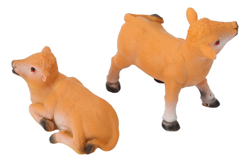 Figura De Becerro De Juguete, 2 Unidades, Bonitas, Colores V