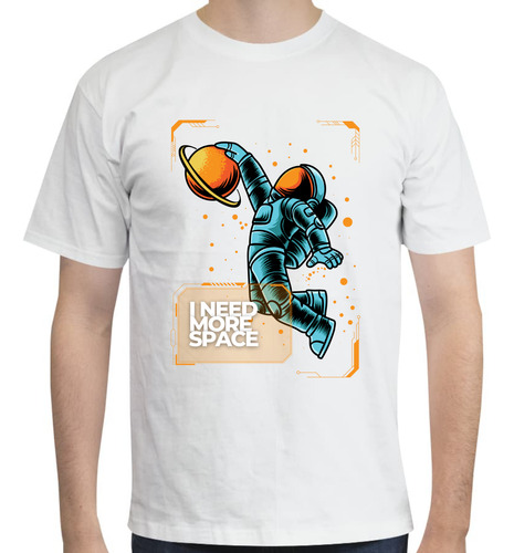 Playera Diseño I Need More Space - Astronauta Azul