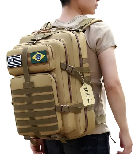 Mochila Tática Militar Impermeável Reforçada Bolsa Grande Viagem ...