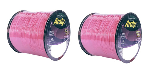 Linha Araty Best Cast Rosa 0,35 Mm 18,7 Lbs Kit 2 Unidades