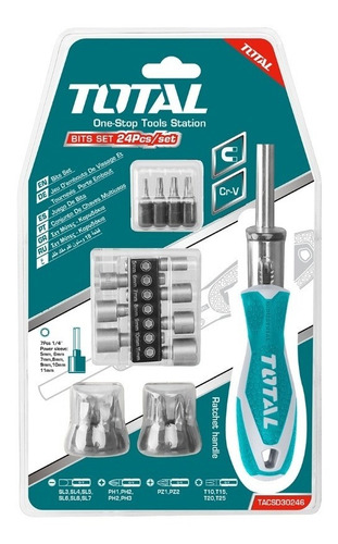 Juego De Destornillador Y Dado Total Tools Tacsd30246