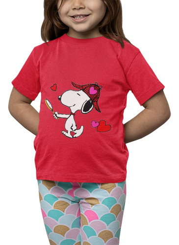 Polera Niña Snoopy Charlie Brown Detective Estampado Algodon