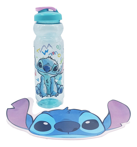 Botella Y Plato Stitch Disney